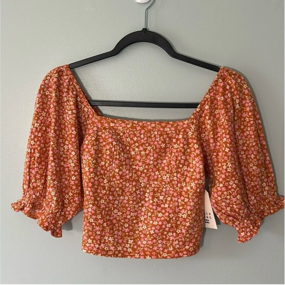 Billabong Orange Floral Blouse